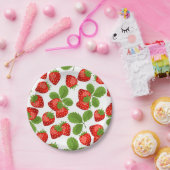 いちご柄 ペーパープレート (パーティー)