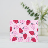 いちご柄 ポストカード (スタンド正面)