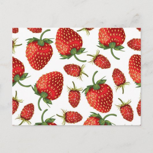 いちご柄 ポストカード (正面)