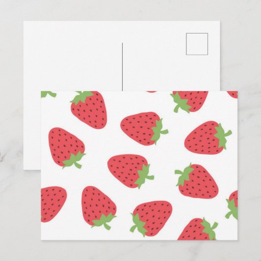 いちご柄 ポストカード (正面/裏面)