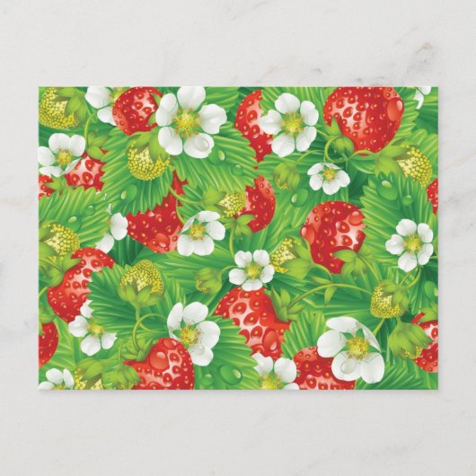いちご柄 ポストカード (正面)