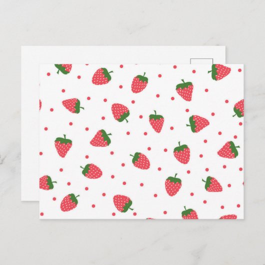 いちご柄 ポストカード (正面/裏面)