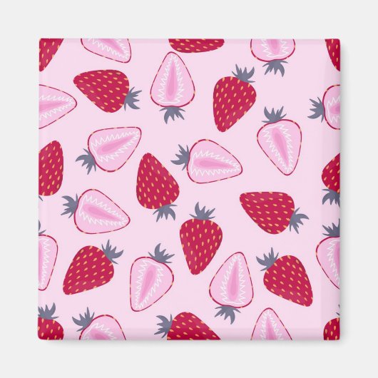 いちご柄 マグネット (正面)