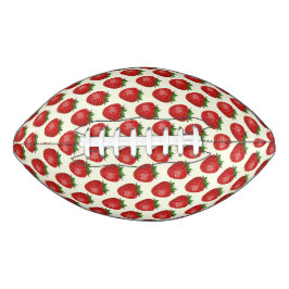 いちご柄、赤いちご、果物、葉 アメリカンフットボール