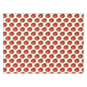 いちご柄、赤いちご、果物、葉 テーブルクロス (正面(横))