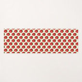 いちご柄、赤いちご、果物、葉 ヨガマット (正面(横))