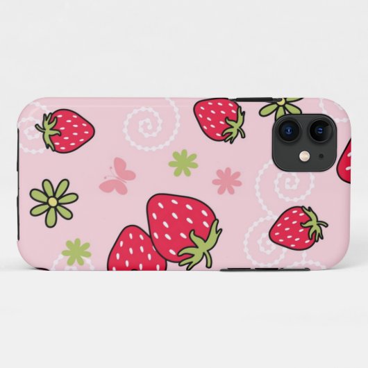 いちご柄 Case-Mate iPhoneケース (裏面(横))