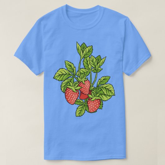 いちご植物いちご Tシャツ (デザイン正面)