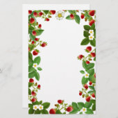 いちご植物の花柄の文房具 便箋 (正面/裏面)