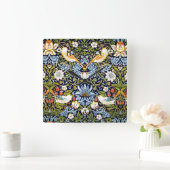 いちご泥棒、有名な柄 スクエア壁時計 (ホーム)