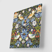 いちご泥棒、有名な柄 スクエア壁時計 (傾斜)