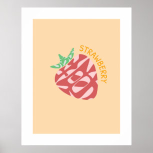 いちご漢字/ひらがな日本のワードウォールアート ポスター