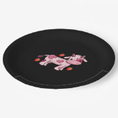 いちご牛カワイトピンク牛 ペーパープレート (アングル)