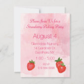 いちご狩りパーティーの招待状 招待状 (裏面)
