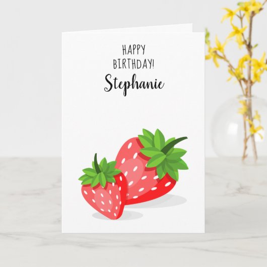 いちご畑 カード (黄色い花)