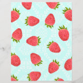 いちご空白のブルー文房具紙 (裏面)