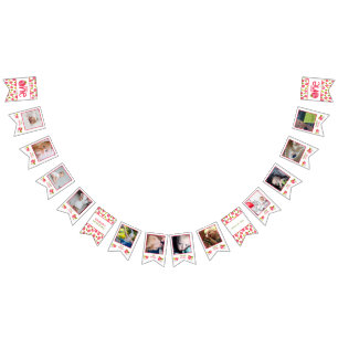 いちご第1誕生日12ヶ月写真 バンティングフラッグ