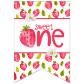 いちご第1誕生日12ヶ月写真 バンティングフラッグ (第1の旗)