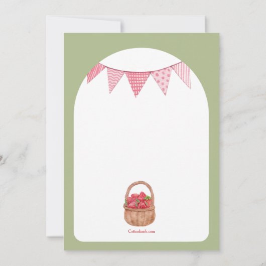 いちご籠 招待状 (裏面)