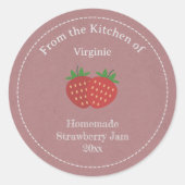 いちご素朴ジャムのラベル ラウンドシール (正面)
