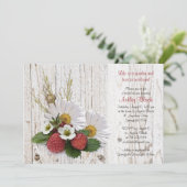 いちご素朴デイジーブライダルシャワー招待 招待状 (スタンド正面)
