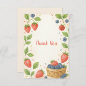 いちご素朴ブルーベリーベビーベリースウィート サンキューカード (正面/裏面)