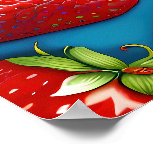 いちご絵を描の果物 ポスター (角)