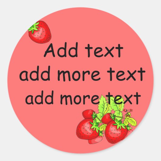 いちご缶詰ラベル ラウンドシール (正面)