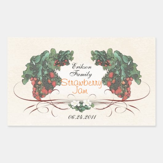 いちご缶詰ラベルR1 長方形シール (正面)