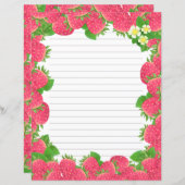 いちご花列文房具紙 (正面/裏面)