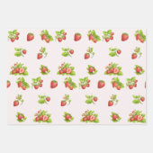 いちご葉の実、花 ラッピングペーパーシート (正面3)