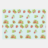 いちご葉の実、花 ラッピングペーパーシート (正面2)