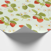 いちご葉の実、花 ラッピングペーパー (角)