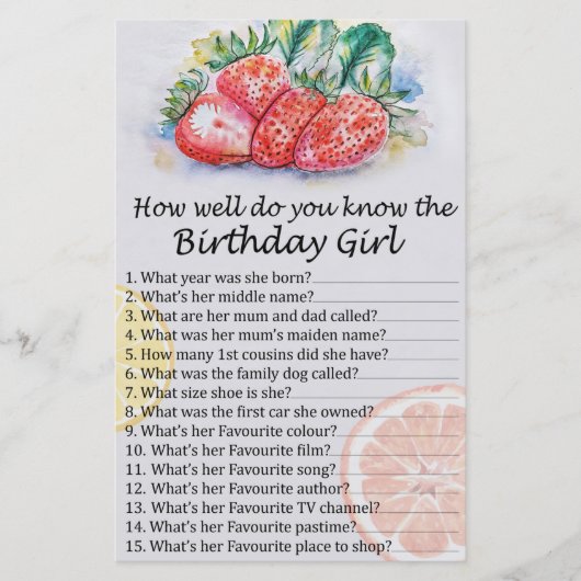 いちご誕生日の女の子をどれだけ知っているか (正面)