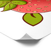 いちご誕生日パパーソナライズされたーティー ポスター (角)