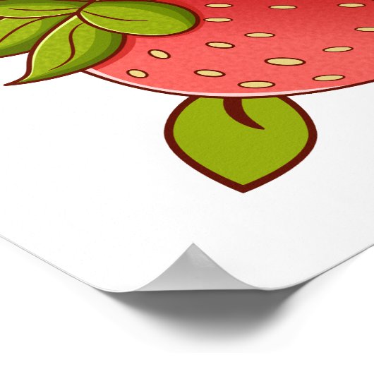 いちご誕生日パパーソナライズされたーティー ポスター (角)