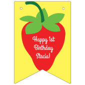 いちご誕生日パーティー バンティングフラッグ (第1の旗)