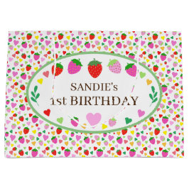 いちご誕生日パーティー ラージペーパーバッグ