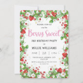 いちご誕生日パーティー 招待状 (正面)