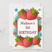 いちご誕生日パーティー 招待状 (裏面)