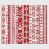 いちご赤のクリスマスリボン ラッピングペーパー (フラット)