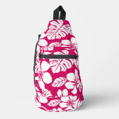 いちご赤のピンクのビキニ模様 スリングバッグ (正面)