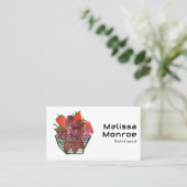 いちご魅力的かごの水彩可愛いフルーツ 名刺 (スタンド正面)