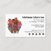 いちご魅力的かごの水彩可愛いフルーツ 名刺 (裏面)