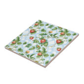 いちご魅力的と葉のパターン – ヴィンテージ タイル (側面)