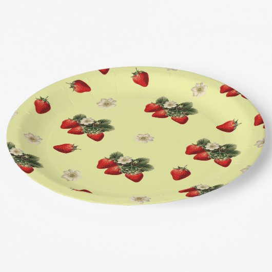 いちご黄色の可愛い紙皿 ペーパープレート (アングル)