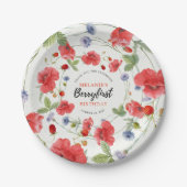 いちご1日のパーティー |最初のベリー ペーパープレート (正面)