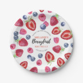 いちご1日のパーティー |最初のベリー ペーパープレート (正面)