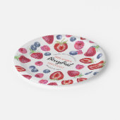 いちご1日のパーティー |最初のベリー ペーパープレート (アングル)