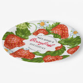 いちご1日のパーティー |最初のベリー ペーパープレート (アングル)